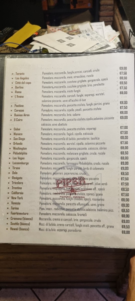 Birreria Pizzeria Piper Menu 4