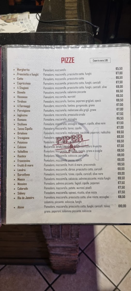 Birreria Pizzeria Piper Menu 5