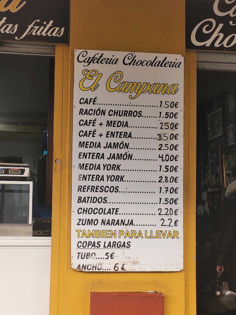 Cafetería Chocolatería El Campana Menu 3