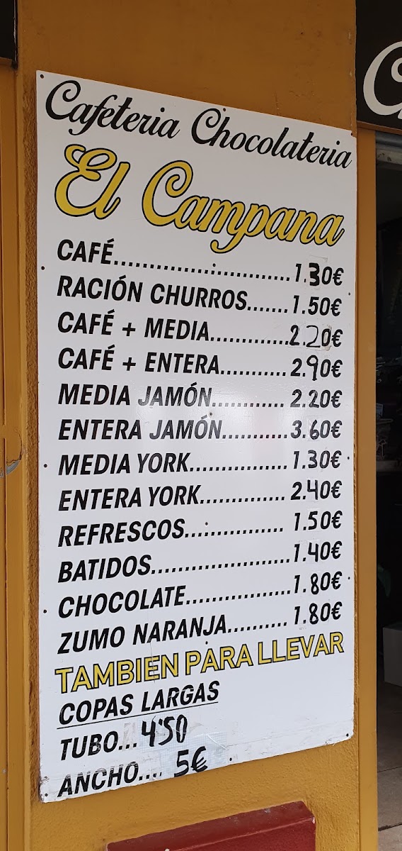 Cafetería Chocolatería El Campana Menu 4