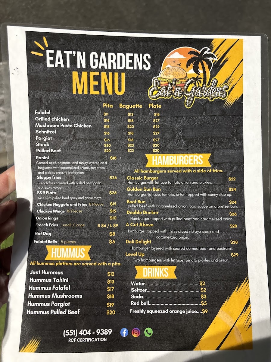 Eat N Gardens Kosher Menu 2