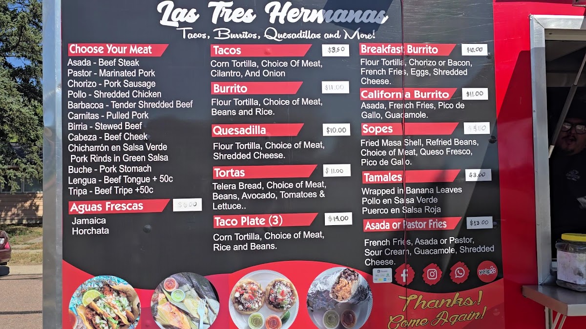 Las Tres Hermanas Food Truck Menu 3