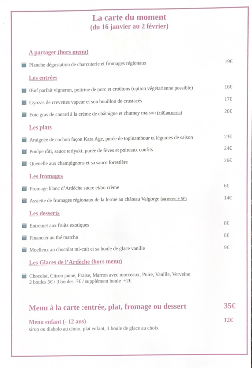 Le Pressoir de Balbiac Menu 4