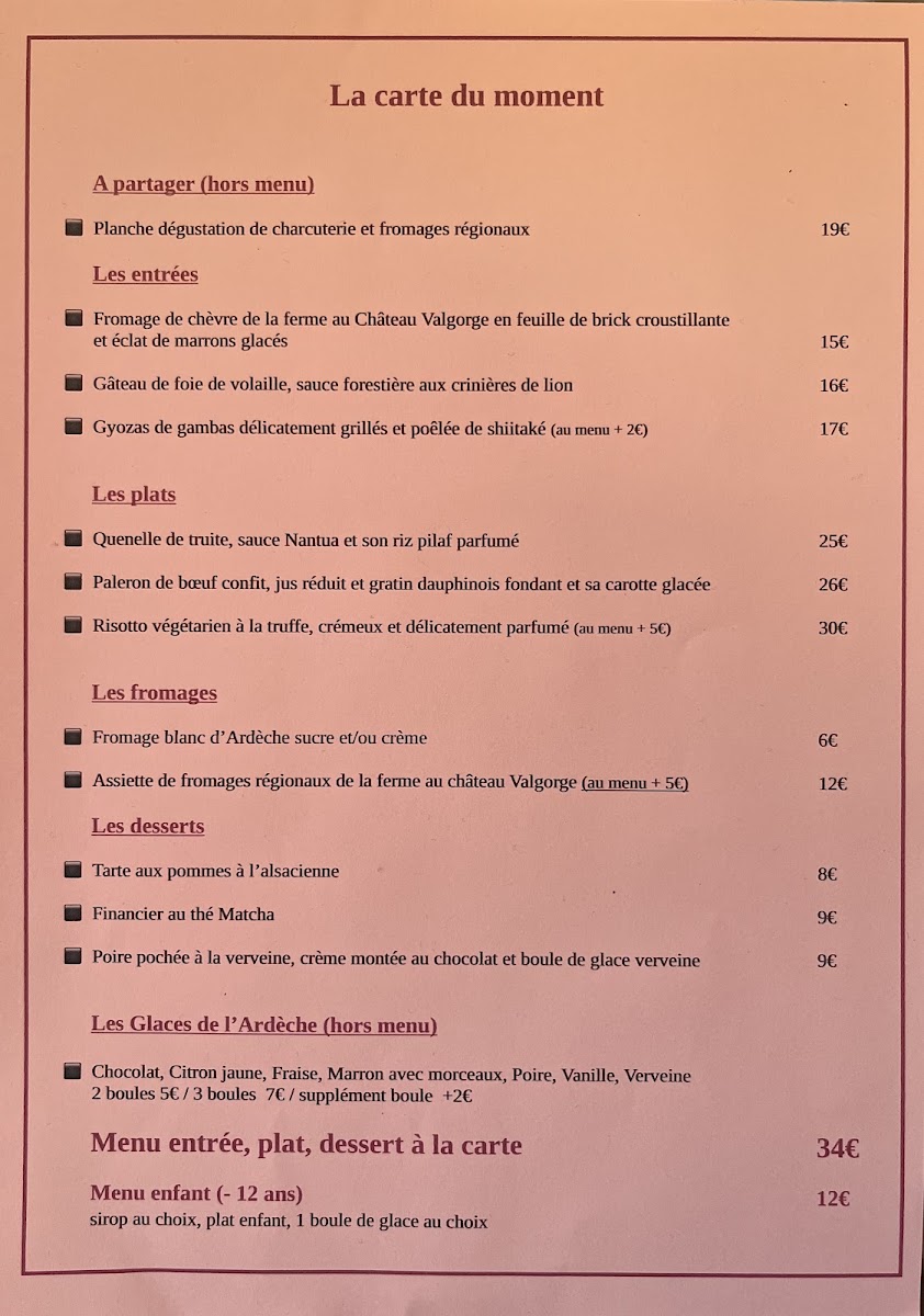 Le Pressoir de Balbiac Menu 6