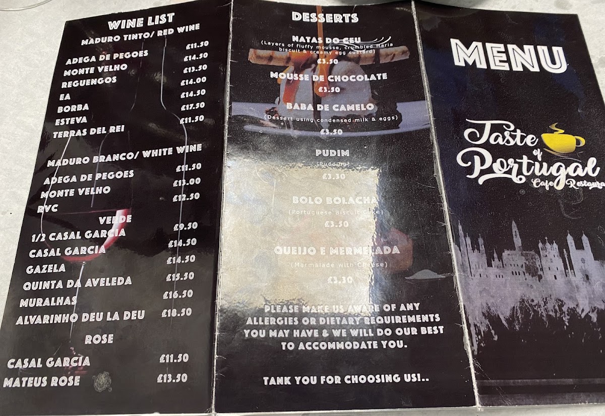 Taste of Portugal Menu 2