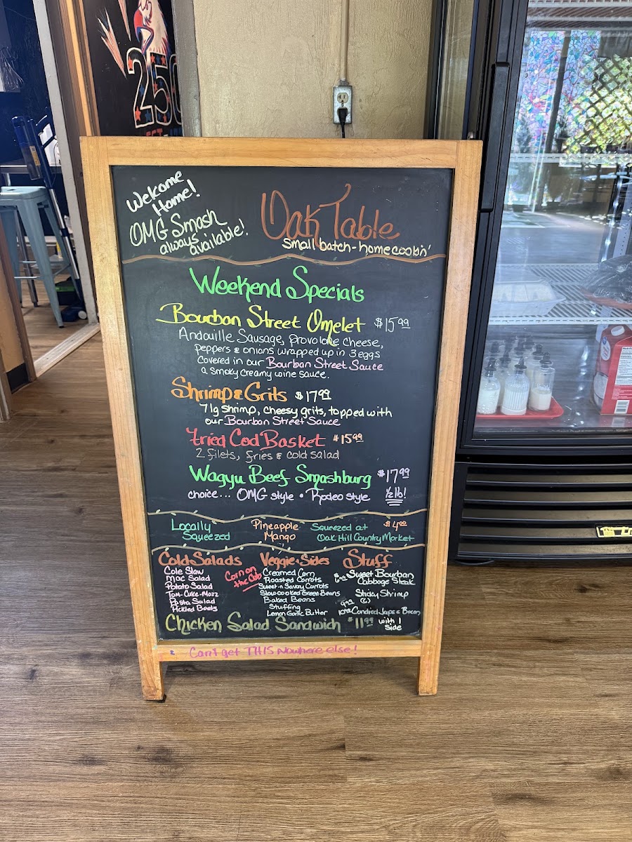 The Oak Table Family Diner Menu 4
