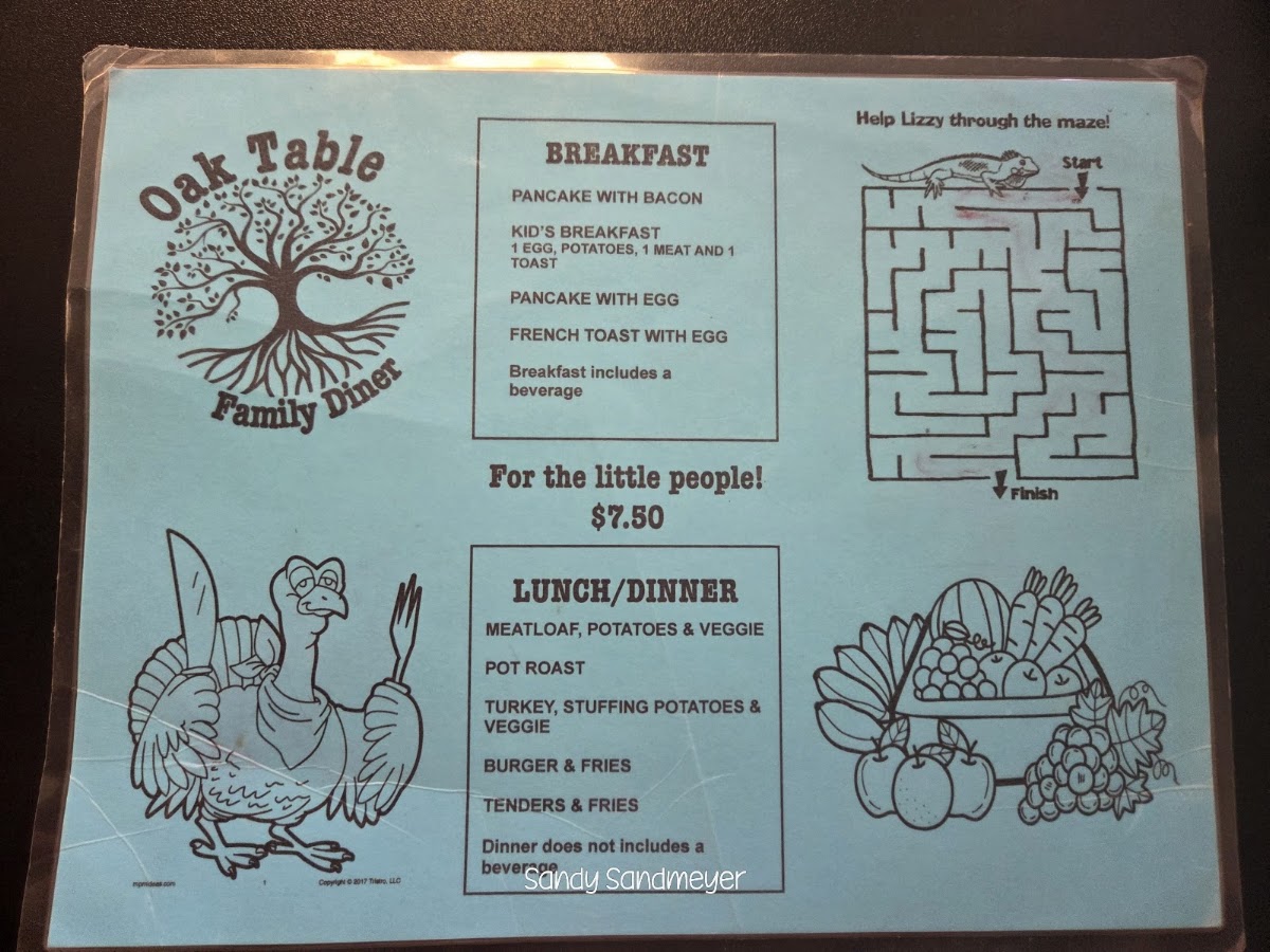 The Oak Table Family Diner Menu 5