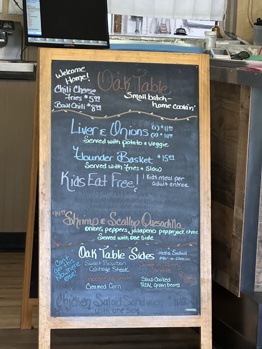 The Oak Table Family Diner Menu 6