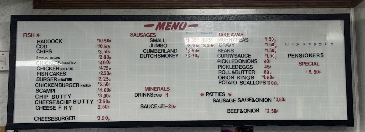 Windmill Fisheries Menu 1